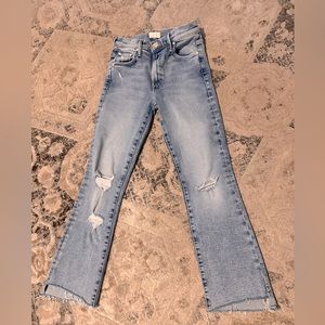 MOTHER Jeans The Insider crop step fray jeans